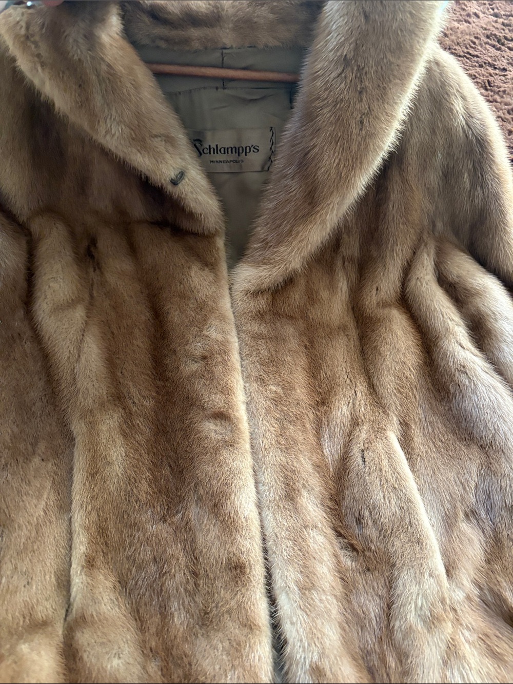 Women's Brown Mink Fur Peacoat